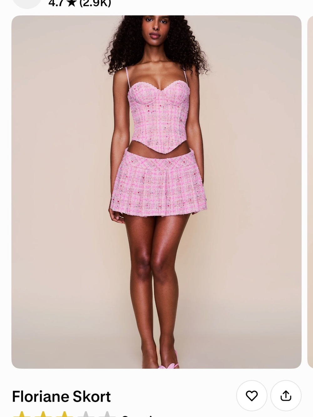 Danielle Guizio Pink Tweed Mini Skirt